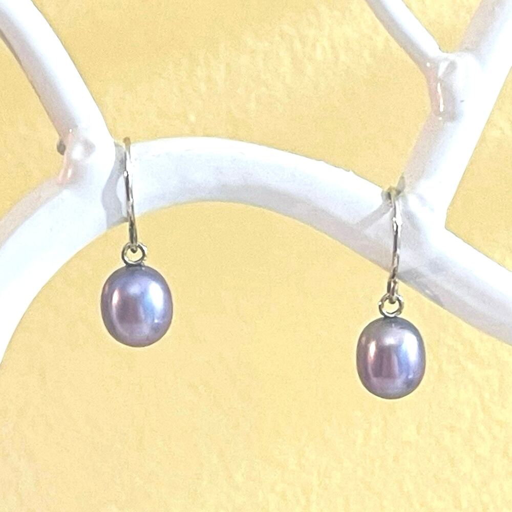 HONORA Pearl Sterling Silver Hook Earrings Lavender Classic Cultured Freshwater
